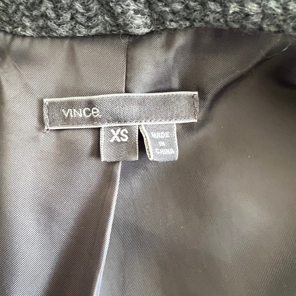 Vince Boucle Scuba Jacket with Leather Sleeves Size XS - Picture 4 of 10